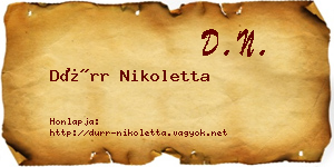Dürr Nikoletta névjegykártya