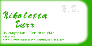 nikoletta durr business card